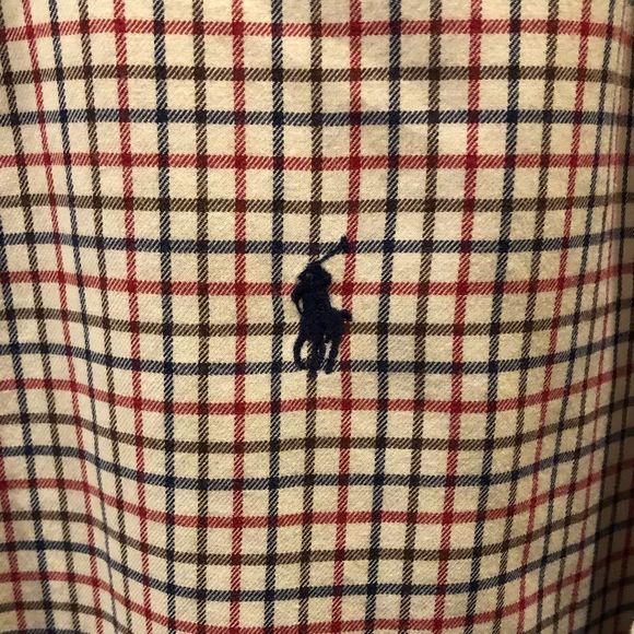 RALPH LAUREN Mens Long Sleeve Red Blue Window Pane Button Down Dress Shirt Sz XL - Picture 4 of 10